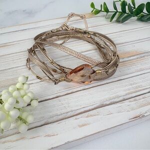 Nakamol Elegant Gold Wrap Bracelet with Crystal Accent